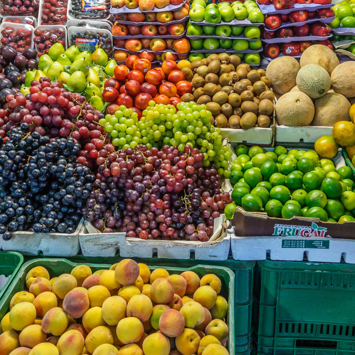 Fruchtkörbe im Supermarkt