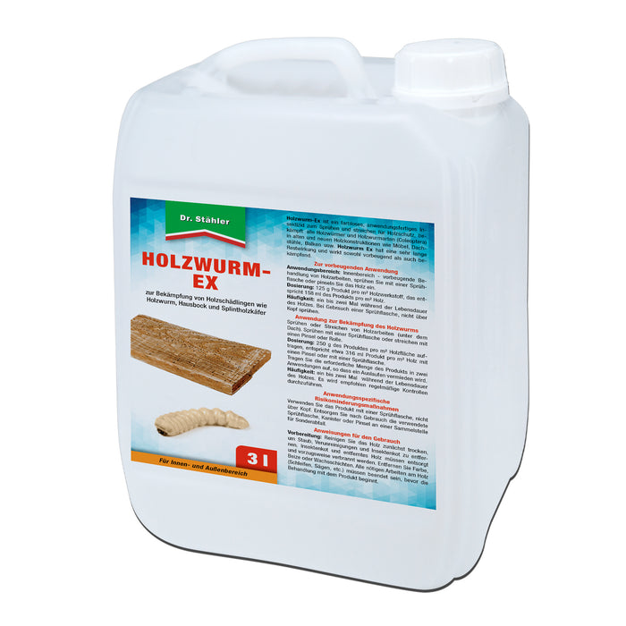 Spray anti-vers à bois efficace : protection fiable contre les parasites du bois tels que les vers à bois, les coléoptères domestiques et les coléoptères de l'aubier.