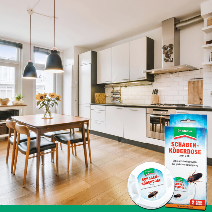 Schaben-Köderdose für Innenräume gegen die deutsche Schabe, gemeine Küchenschabe und Amerikanische Großschabe