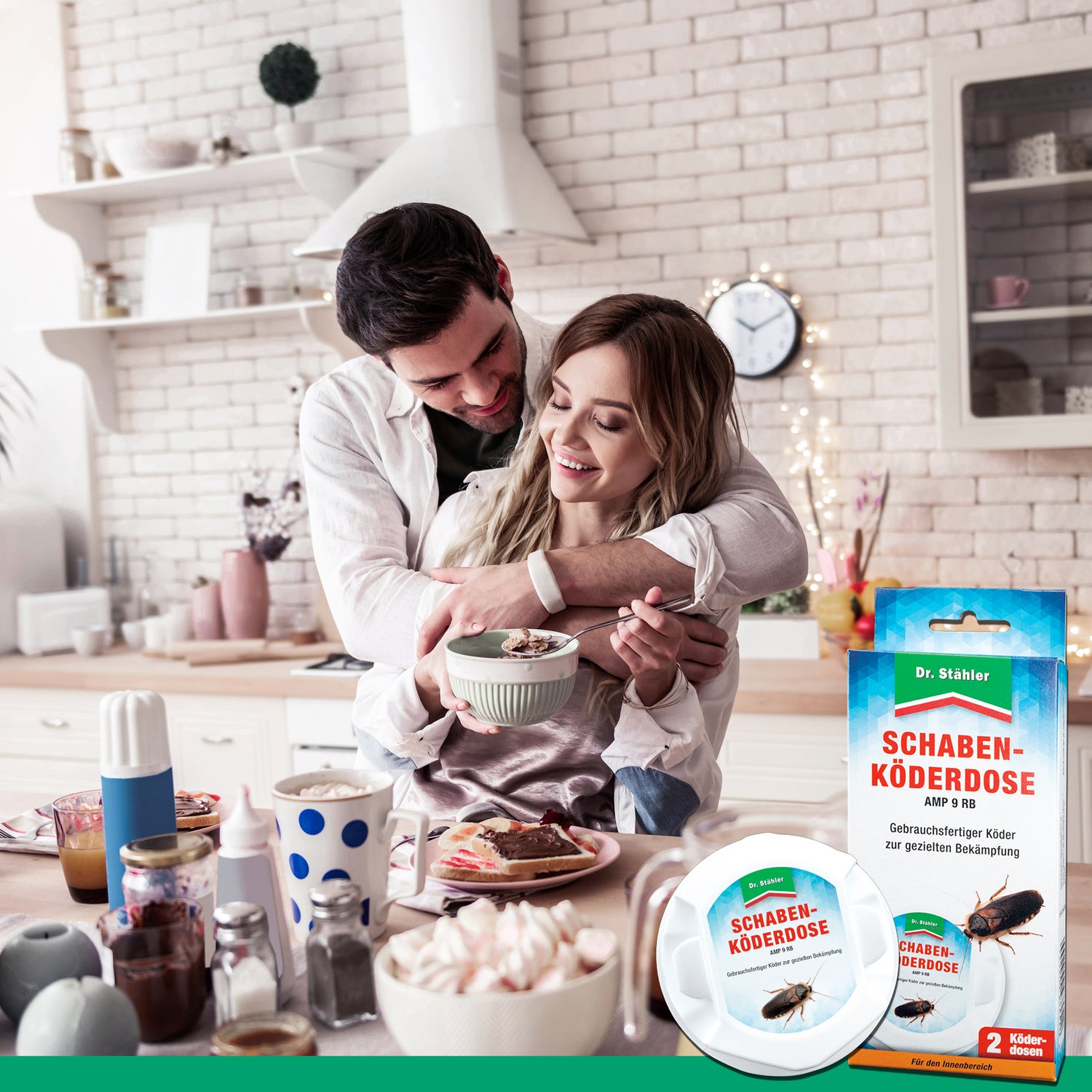 Schaben-Köderdose für Innenräume gegen die deutsche Schabe, gemeine Küchenschabe und Amerikanische Großschabe