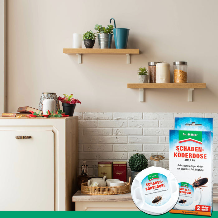 Schaben-Köderdose für Innenräume gegen die deutsche Schabe, gemeine Küchenschabe und Amerikanische Großschabe