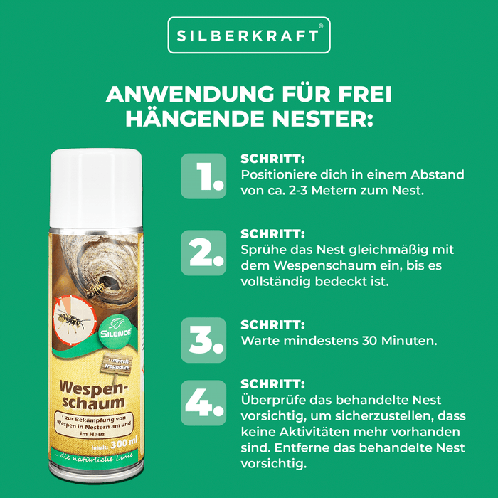 Schiuma vespe Silence: Schiuma pronta all'uso per combattere i nidi di vespe