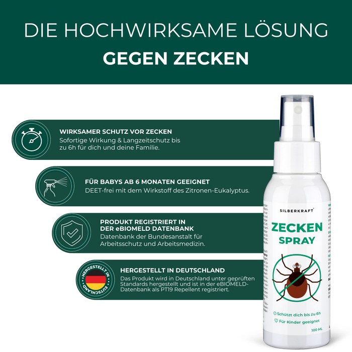 Zeckenspray Zeckenschutz - Anti Zecken Spray