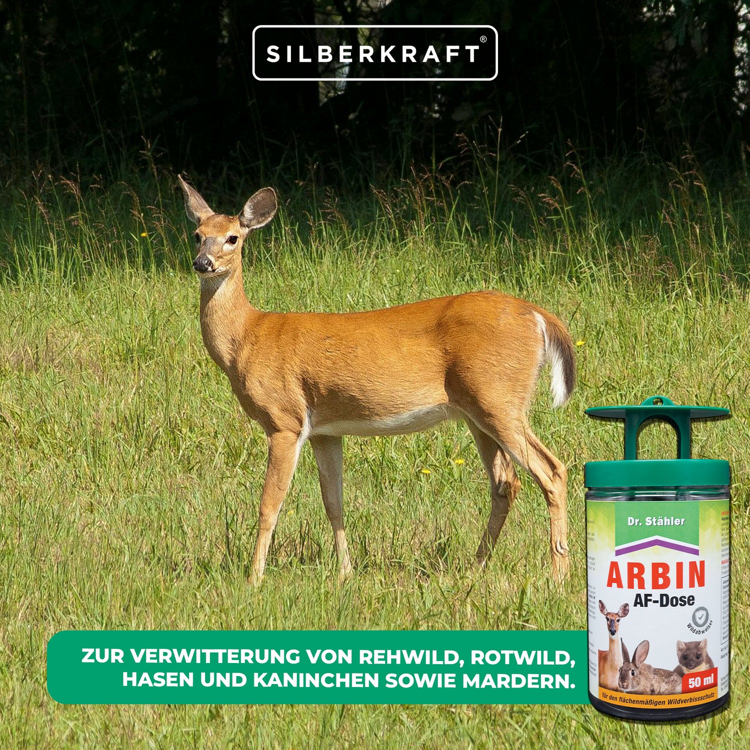 Arbin AF Dose: Effektive Wildabwehr vor Rehwild, Rotwild, Hasen, Kaninchen und Mardern