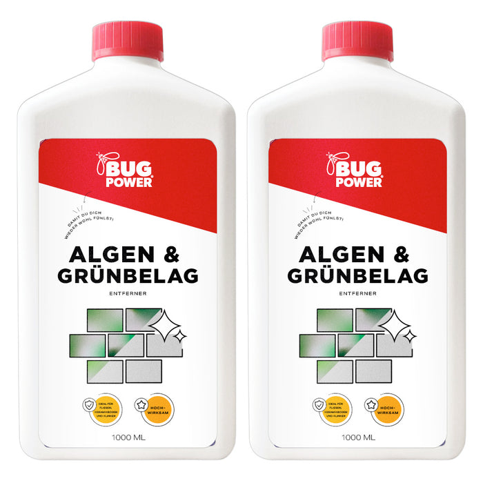 Profi Algen und Grünbelag Entferner - Flüssigkonzentrat für die Reinigung von Steintreppen & Fließen - für verschiedenste Oberfläche geeignet
