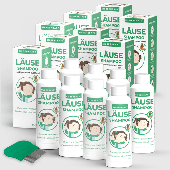 Kopfläuse-Shampoo - Läuseshampoo für Kinder & Erwachsene inkl. Nissenkamm Läuse Shampoo
