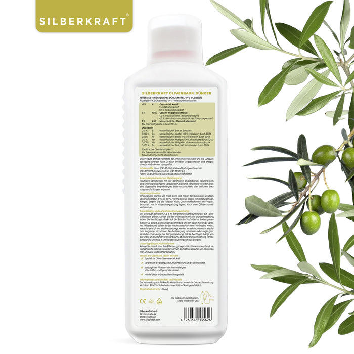 Olivenbaumdünger - Mineralischer NPK Flüssigdünger mit Stickstoff - Dünger für Olivenbäume - Oliven Dünger
