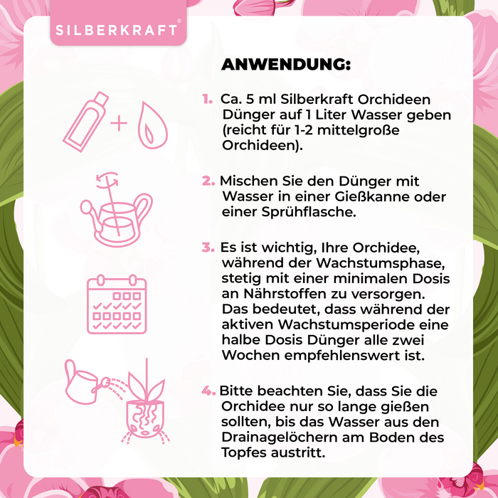 Orchideendünger - Mineralischer NPK Flüssigdünger mit Stickstoff - Dünger für Orchideen - Orchideen düngen