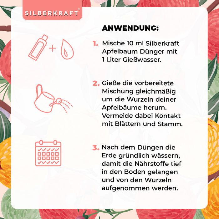 Apfelbaum Dünger - Mineralischer NPK Flüssigdünger mit Stickstoff - Dünger für Apfelbaum - Apfelbäume düngen - Obstdünger