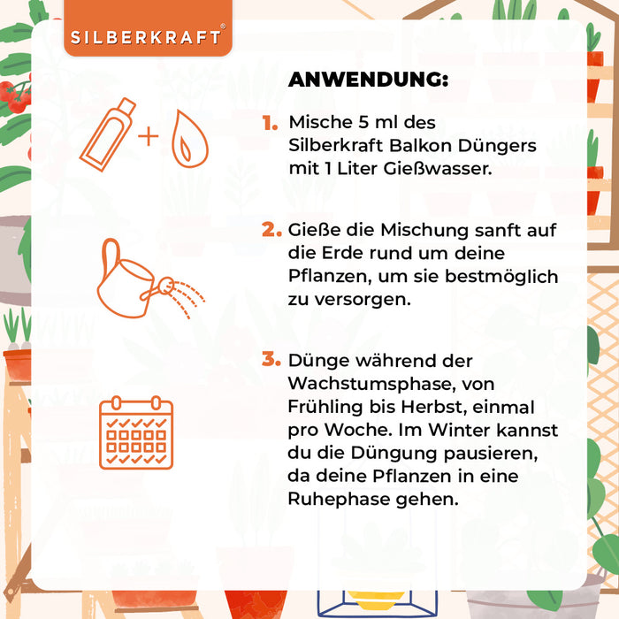 Balkon Dünger - Mineralischer NPK Flüssigdünger mit Stickstoff - Dünger für Kübelpflanzen - Balkonpflanzen düngen - Langzeitdünger