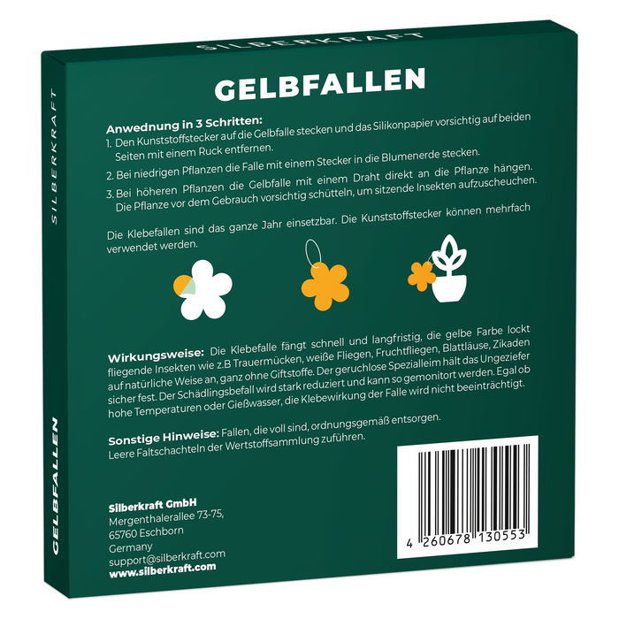 Gelbfalle Gelbtafeln Gelbsticker 12 Stück gegen Fruchtfliegen, Trauermücken, uvm.