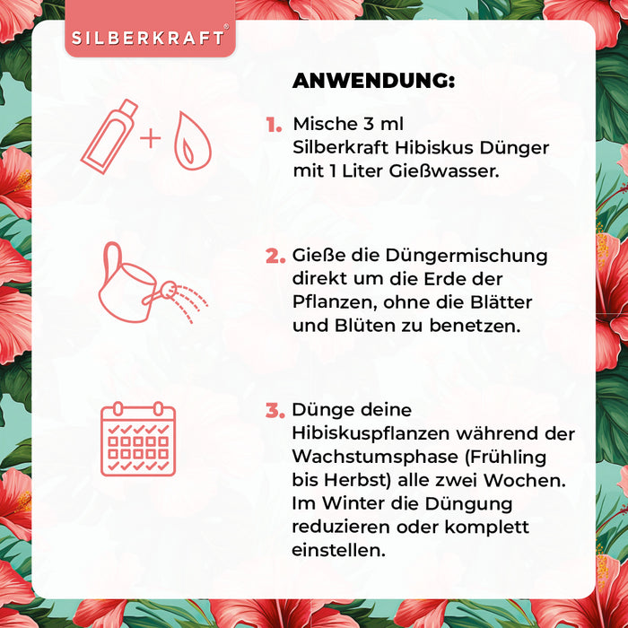 Hibiskus Dünger - Mineralischer NPK Flüssigdünger mit Stickstoff - Dünger für Hibiskus - Roseneibisch düngen