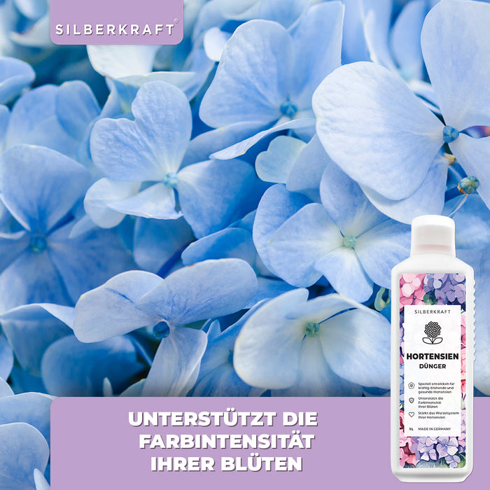 Hortensien Dünger - Mineralischer NPK Flüssigdünger mit Stickstoff - Dünger für Hortensien - Hydrangea macrophylla Dünger