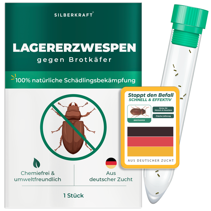 Lagererzwespen gegen Brotkäfer, Tabakkäfer, Kugelkäfer, Messingkäfer