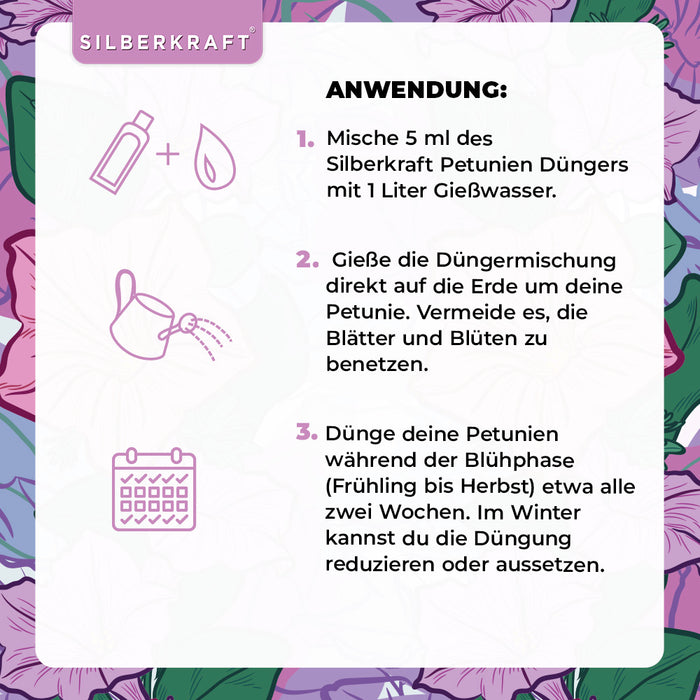Petunien Dünger - Mineralischer NPK Flüssigdünger mit Stickstoff - Dünger für Petunien - Zauberglöckchen Dünger - Blumendünger