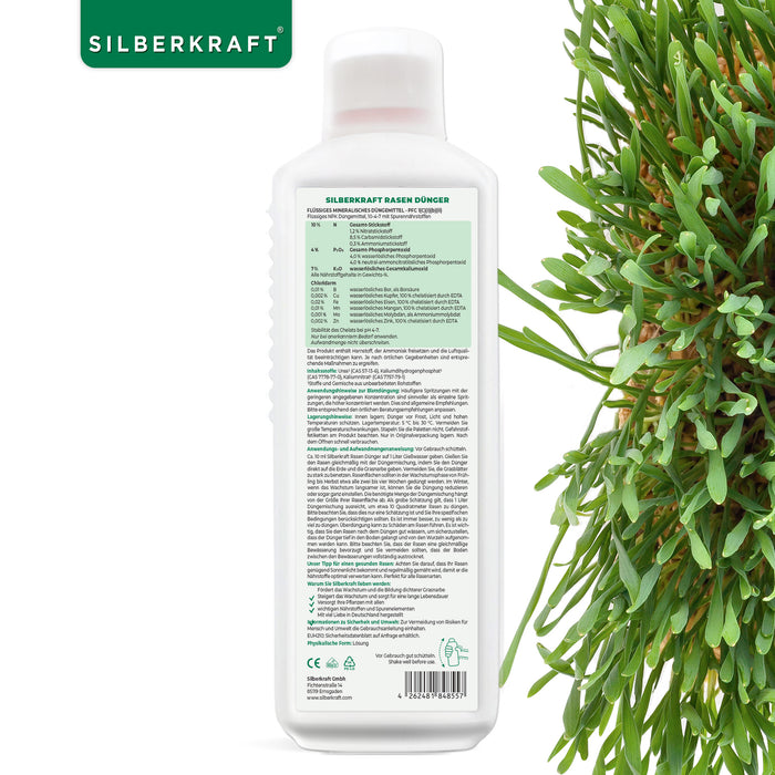 Rasen Dünger - Mineralischer NPK Flüssigdünger mit Stickstoff - Dünger für Rasen - Herbstdünger