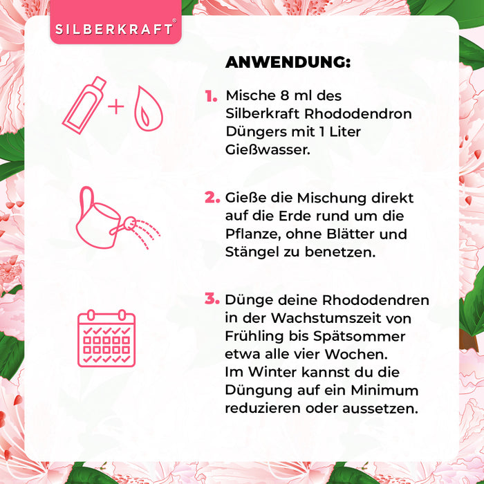Rhododendron Dünger - Mineralischer NPK Flüssigdünger mit Stickstoff - Dünger für Rhododendren - Azaleen Dünger - Kamelien Dünger