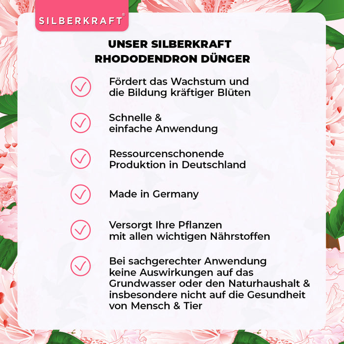 Rhododendron Dünger - Mineralischer NPK Flüssigdünger mit Stickstoff - Dünger für Rhododendren - Azaleen Dünger - Kamelien Dünger