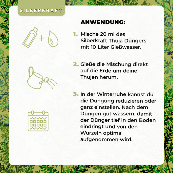 Thuja Dünger - Mineralischer NPK Flüssigdünger mit Stickstoff - Dünger für Thuja-Hecken - Koniferen Dünger