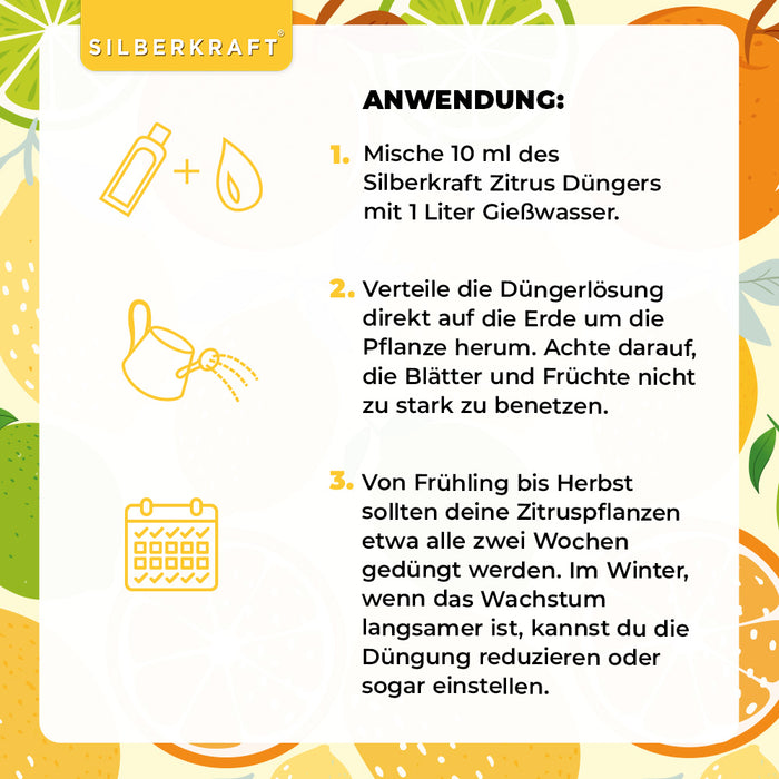 Zitrusdünger - Mineralischer NPK Flüssigdünger mit Stickstoff - Dünger für Zitruspflanzen - Zitronenbaum düngen