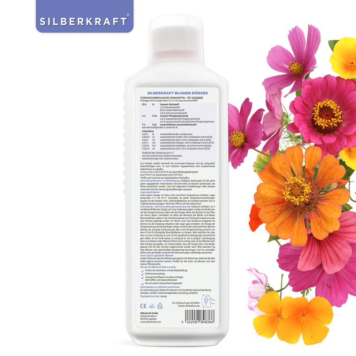 Blumendünger - Mineralischer NPK Flüssigdünger mit Stickstoff - Dünger für Blumen - Blumen Flüssigdünger