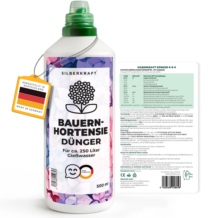 Bauernhortensien Dünger, Flüssigdünger für kräftige Blüten & gesundes Wachstum