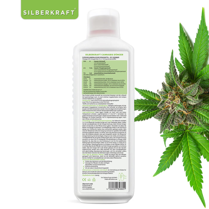 Cannabis Dünger - Mineralischer NPK Flüssigdünger mit Stickstoff - Dünger für Cannabispflanzen - Hanf Dünger