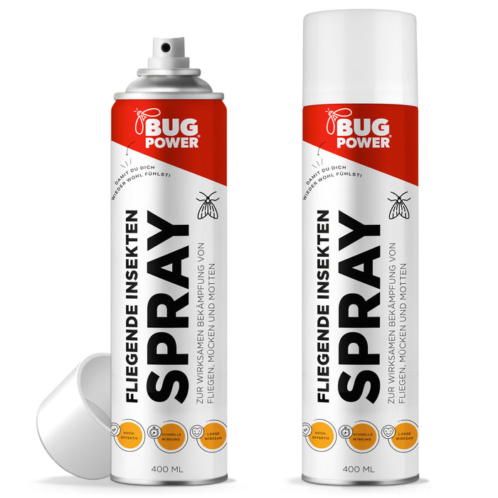 BugPower spray contre les insectes volants 400 ml - large spectre d'action - action rapide & avec effet knock-down