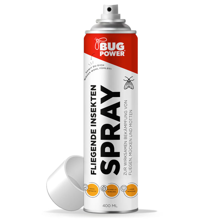 BugPower spray contre les insectes volants 400 ml - large spectre d'action - action rapide & avec effet knock-down