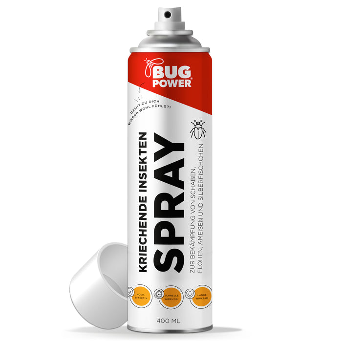 BugPower Spray gegen kriechende Insekten und Wespen 400 ml - breites Wirkungsspektrum - schnelle Wirkung & Knock-Down-Effekt