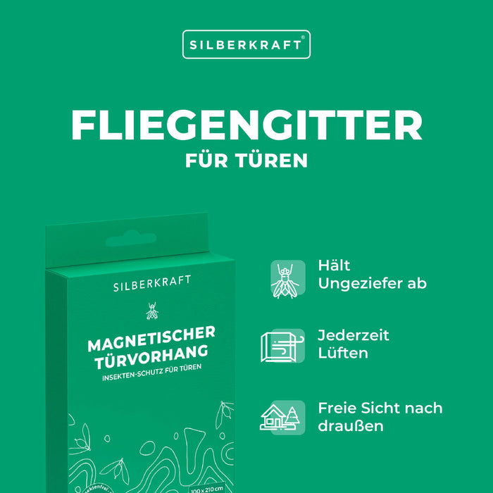 Moustiquaire pour portes - 100 x 210 cm - sans perçage