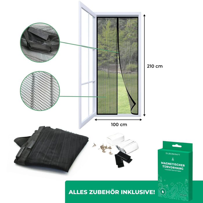 Moustiquaire pour portes - 100 x 210 cm - sans perçage