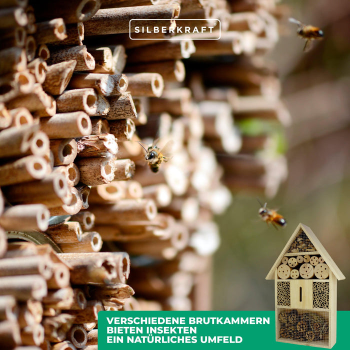Insektenhotel aus Pinienholz - Unterschlupf für Insekten - 48 x 31 x 10 cm