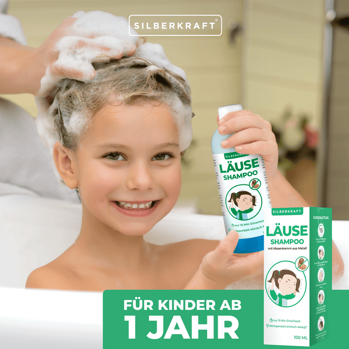 Kopfläuse-Shampoo - Läuseshampoo für Kinder & Erwachsene inkl. Nissenkamm Läuse Shampoo
