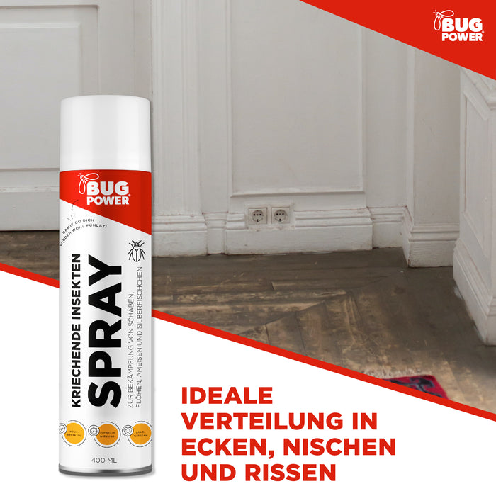 BugPower spray contro insetti striscianti e vespe 400 ml - ampio spettro di attività - azione rapida ed effetto abbattente