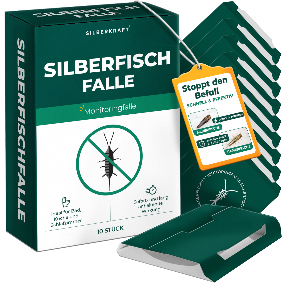 Silberfischfalle 10 Stck - Silberfische bekmpfen mit SILBERKRAFT ...