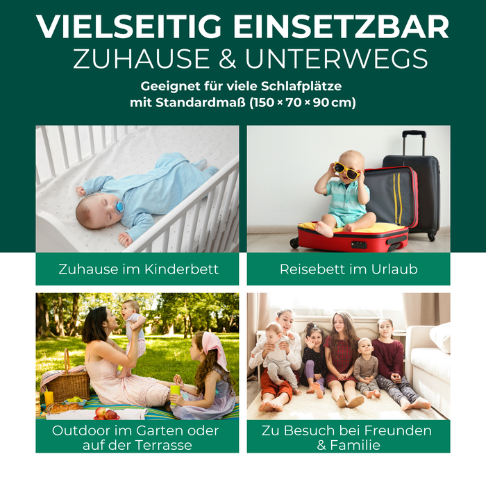 Insektenschutz für Reise- und Kinderbett – Mückennetz 150×70×90 cm – Faltbar & atmungsaktiv – Für Babyreisebett & Beistellbett – Inkl. Transportbeutel
