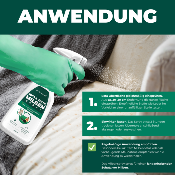 Spray anti-acariens pour matelas et textiles - combat les acariens au lit