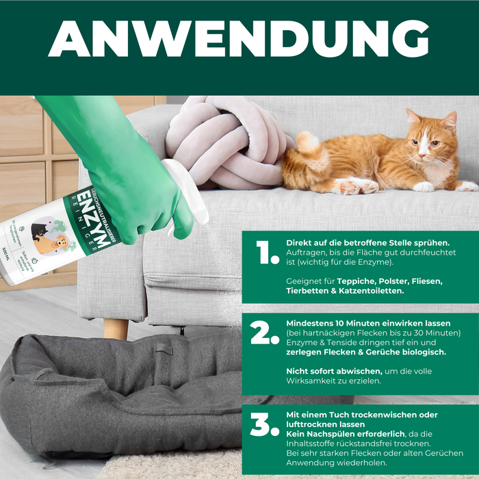 Enzymreiniger Katzen- und Hundeurin sowie Tiergerüche