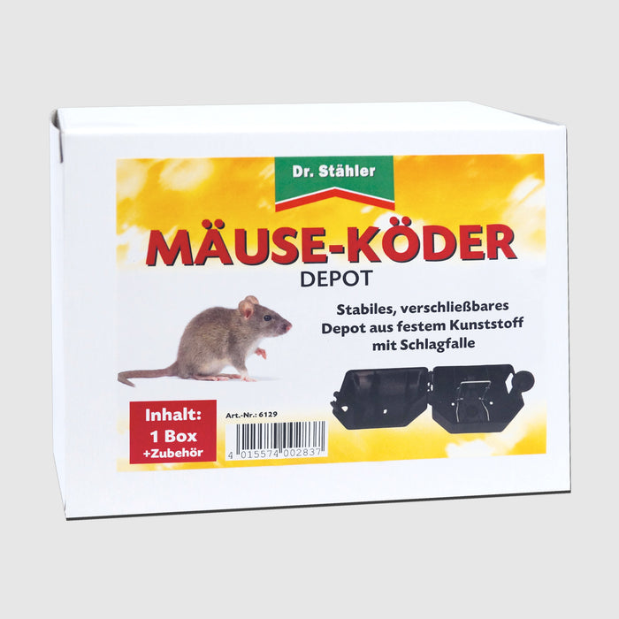 Mäuseköder-Depot mit Schlagfalle für Haus und Garten