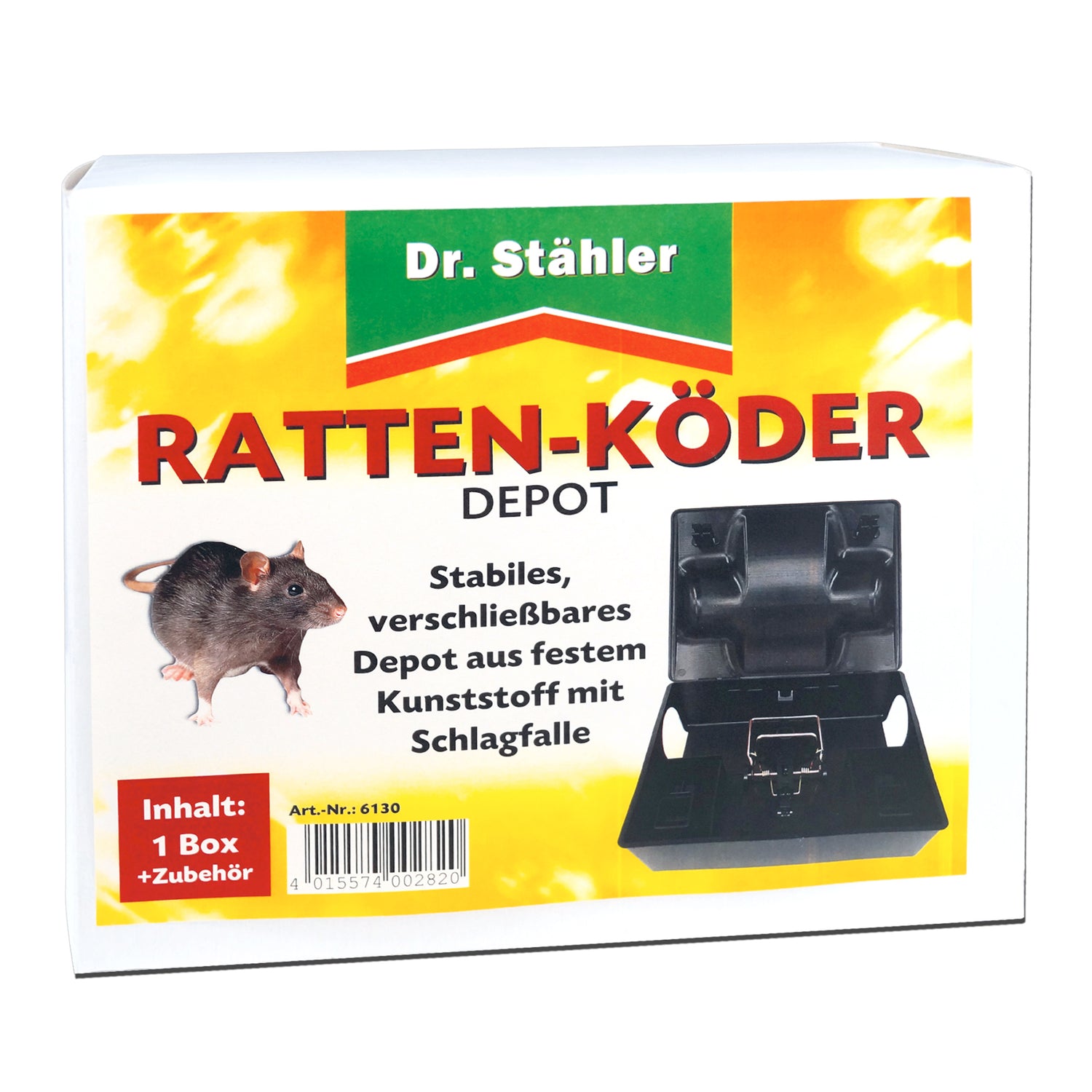Effektives Rattenköder-Depot mit Schlagfalle für Innen- und Außenbereiche