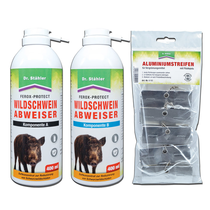 Set spray repellente per cinghiali Ferox-Protect: Repellente affidabile per cinghiali