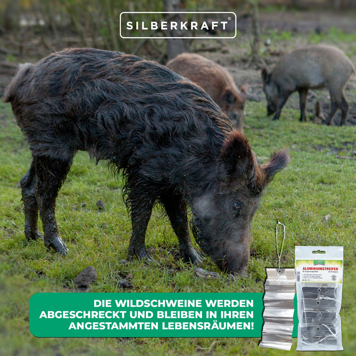Strisce di alluminio Ferox-Protect con depositi di feltro - come materiale di supporto per lo spray repellente per cinghiali
