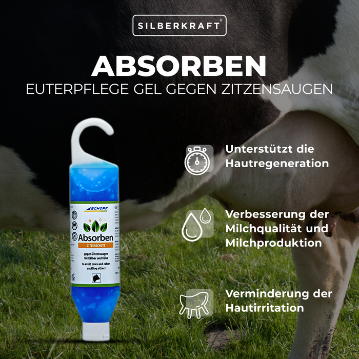Absorben: Euterpflege-Gel gegen Zitzensaugen für Kälber und Kühe