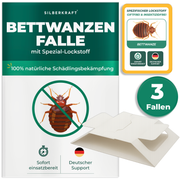 Silberkraft Bettwanzenfalle im 3er-Set – giftfreie Klebefallen mit integriertem Spezial-Lockstoff