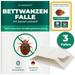Silberkraft Bettwanzenfalle im 3er-Set – giftfreie Klebefallen mit integriertem Spezial-Lockstoff