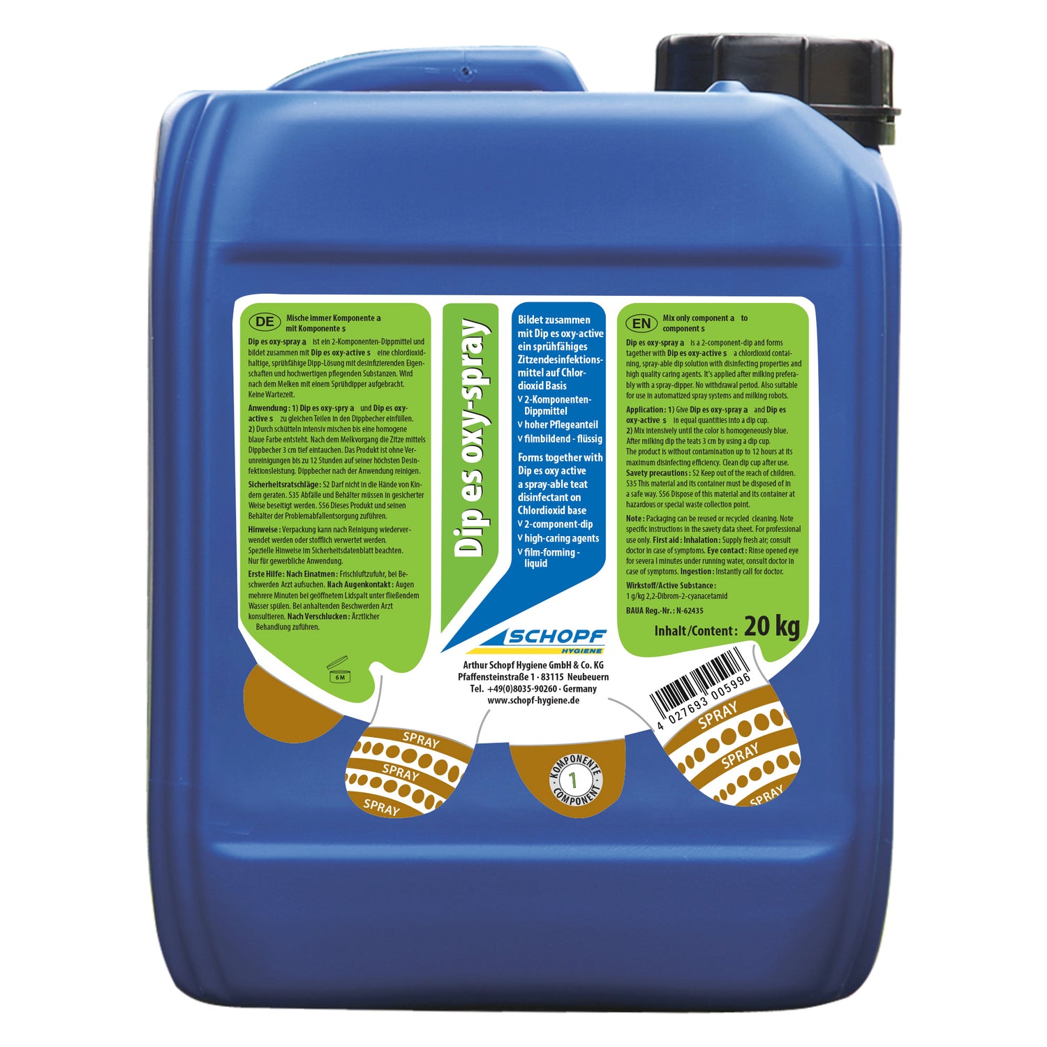 Dip es oxy-spray: Sprühfähiges 2-Komponenten-Dippmittel für optimale Euterhygiene