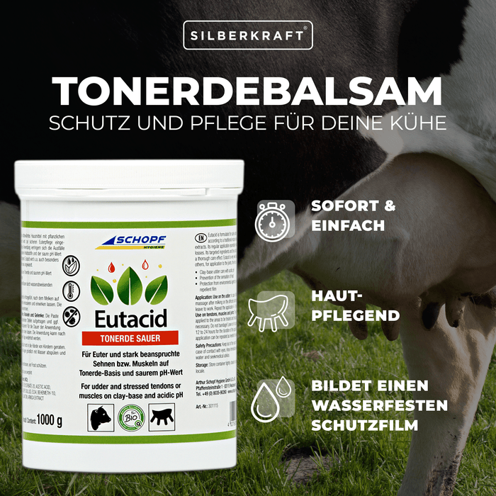 Eutacid Tonerdebalsam: Vielseitige Kuh-Pflege für Euter und Gelenke