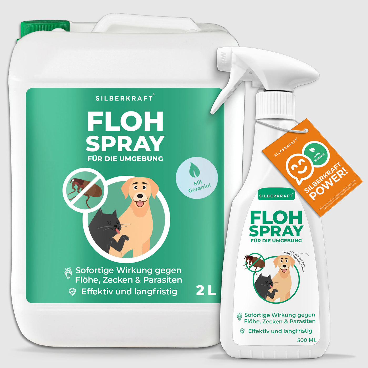 Flohspray für die Umgebung Flöhe bekämpfen mit SILBERKRAFT — Silberkraft