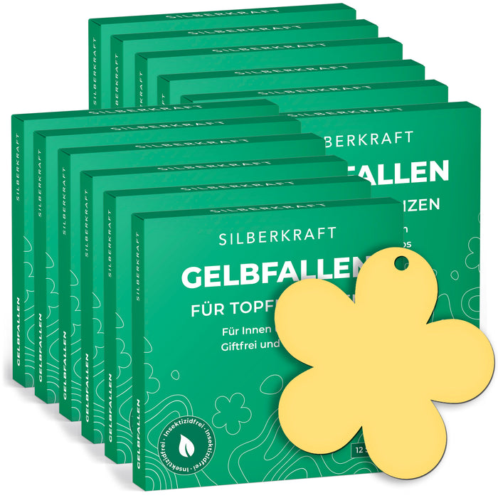 Gelbfalle Gelbtafeln Gelbsticker 12 Stück gegen Fruchtfliegen, Trauermücken, uvm.